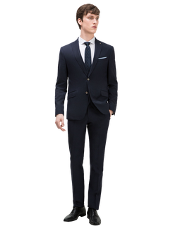 Textured 3 piece suit Classic button fastening Chest pocket with pocket square Pin detail on lapel